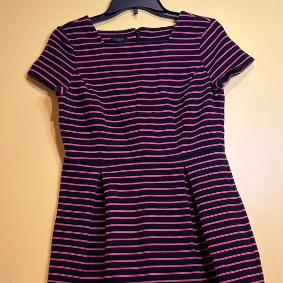 Talbots Black and Pink Striped Women's Dress Size 6 Petites - Picture 7 of 13